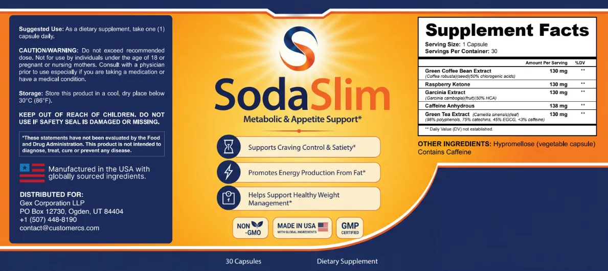 SodaSlim Product Label
